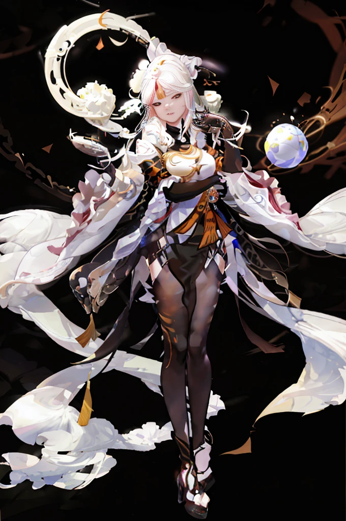 White hair、Black clothes、Anime character holding white object, white-haired god, onmyoji detailed art, guweiz on pixiv artstation, guweiz on artstation pixiv, best anime 4k konachan wallpapers, onmyoji,