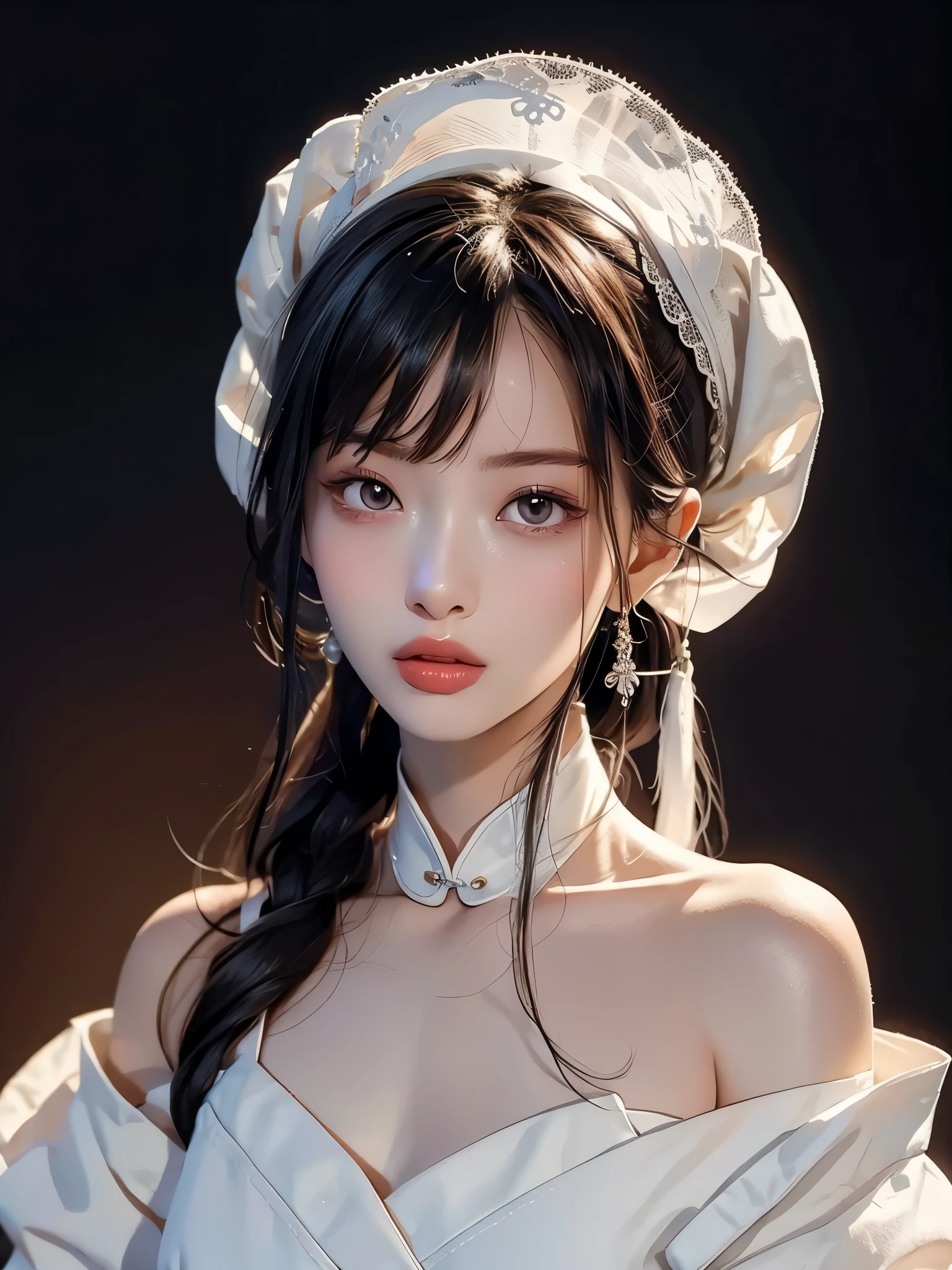 un primer plano de una mujer con un vestido blanco, inspired by Yanjun Cheng, hermosas modelos chinas, actual. cheng yi, Retratos de alta calidad, Toma de retratos suaves 8K, yanjuncheng, 女孩Cara linda y delicada, hermosa joven coreana, hermoso rostro estetico, Hermosa chica modelo, perfect face model, Cara linda y delicada, modelo en japon