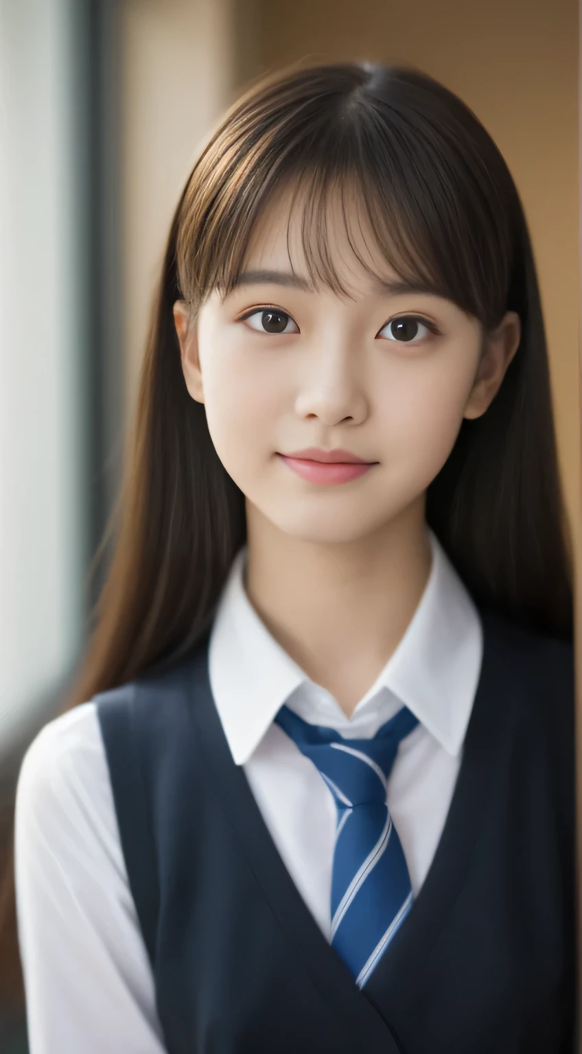 tmasterpiece，top-quality，offcial art，High Definition CG Unity 8K Wallpaper High School Girl，Very delicate beautiful，超hight resolution，（realisticlying：1.4），Golden Hour Lighting，（full body Esbian），in class room，（Platinum Shorthair：0.8），（Pretty eyes），looking at viewert，facing front，Twin-tailed hair, ssmile，JK Skirt（Plaid），Petite bust，high-school uniform，neck tie， tmasterpiece， best qualtiy， RAW photogr， realisticlying， faces， incredibly absurd res， depth of fields， hight resolution， ultra - detailed， finedetail， Very detailed， 非常に詳細な目とfaces， Sharp pupils， pupil realistic， tack sharp focus， cinmatic lighting, Idol style、Super Cute:1.2、A dark-haired、bangss、