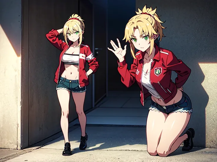 Your influencer character(milf with blond hair) standing next to Mikasa  Ackerman - SeaArt AI