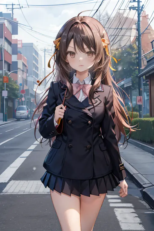 (masutepiece),(Best Quality), Suzumiya Haruhi,  shairband, Hair Ribbon, Official Alternative Hair Lengths, Koyoen school uniform...