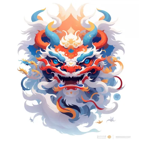Close-up of colorful faucet on white background, by Ryan Ye, chinesedragon, adobe illustration art, jc leyendecker and sachin teng, Dragon face, vector behavior hd jesper ejsing, oriental face, vector art style, Ghost masks, asura from chinese myth, onmyoj...