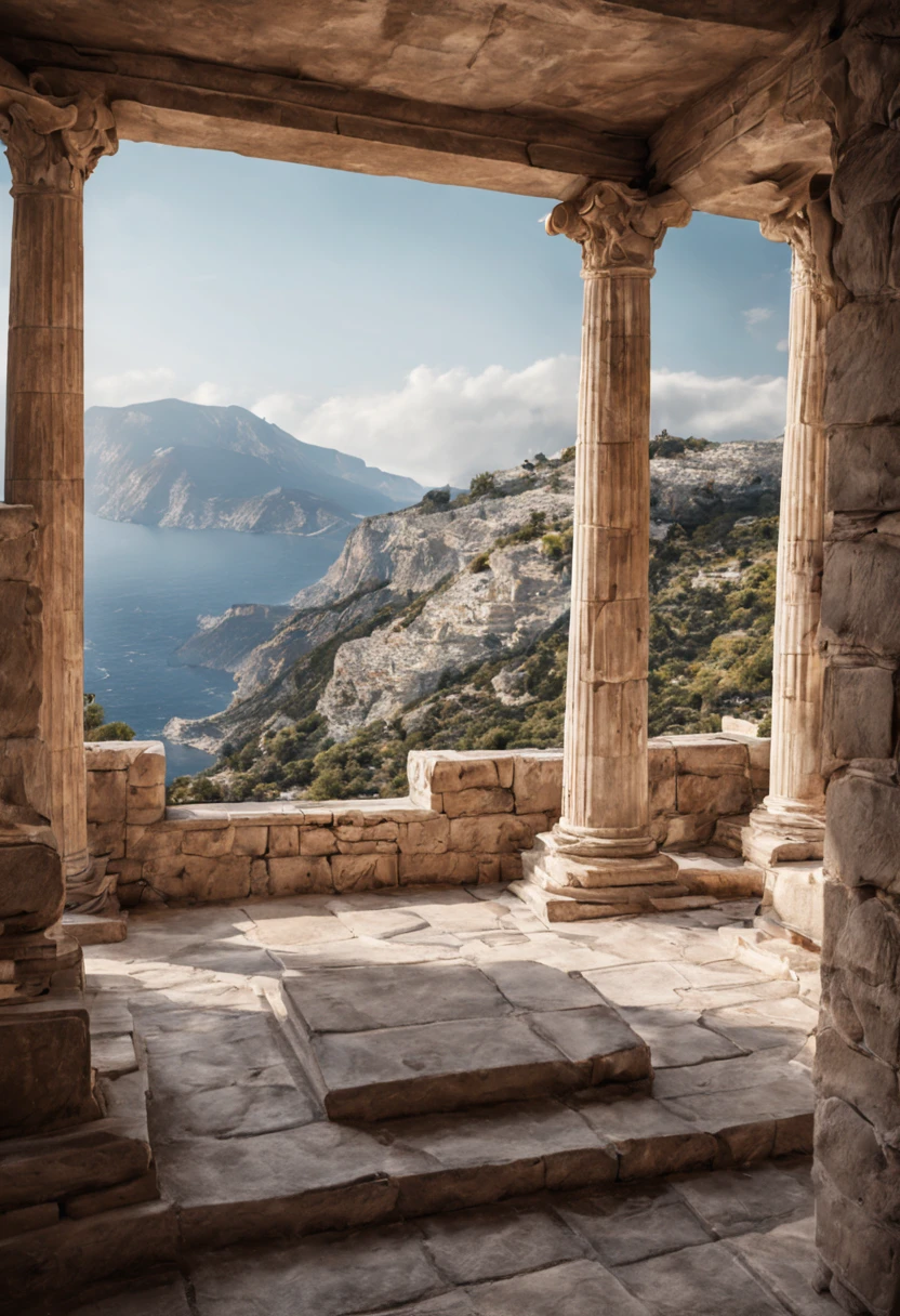 ultra realistic ancient greece scenery
