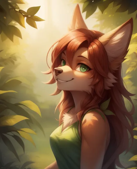 elora furry, detailed and extremely fluffy body fur, fluff, masterpiece, looking up beautiful surroundings, detailed background,...