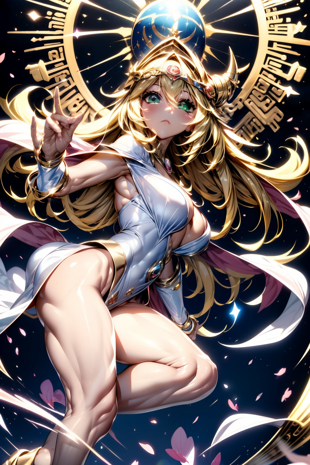 (Masterpiece:0.7), The best quality, illustration, 1Dark Magician Girl, short skirt, shirt, Footwear, Necklace with a broken heart, out, black hole in the background, stars, space, in bed, The best quality, high resolution, extremely detailed, detailed background, perfect lighting, (colorful, bright color:1.4), blond hair, Cotton candy cloud, sky, smile, dynamic  pose, Beautiful pose, (only), (floating color ink:1.15), (Muchos toques colorfuls:1.0), (Floating Pink Blades:1.25), (Vortex Magic:1.1), (relaxed, cake:1.2), (multicolor:1.0), (beautiful detailed glitter:1.0), (slime body:1.2), (gloomy expression:1.0), (open mouth:1.0), (shadow), (blond hair:1.4), (by the width:1.0), (from the rear:1.3), (Demonic halo:1.3), (head bowing:1.0), (dynamic  pose:1.1), (asymmetric hair:1.2), (blue collar shirt:0.7), (military), (Puffy dress), :1.4), diagonal stripe, blond hair, (floating cable:1.0), (winter:1.4), (inside, Inside the room:1.1), (((tiara, witch has))), (Standing on one leg:1.1), (shiny skin:1.1), (Upper part of the body:1.25), latex clothes, Goddess Body, semi naked