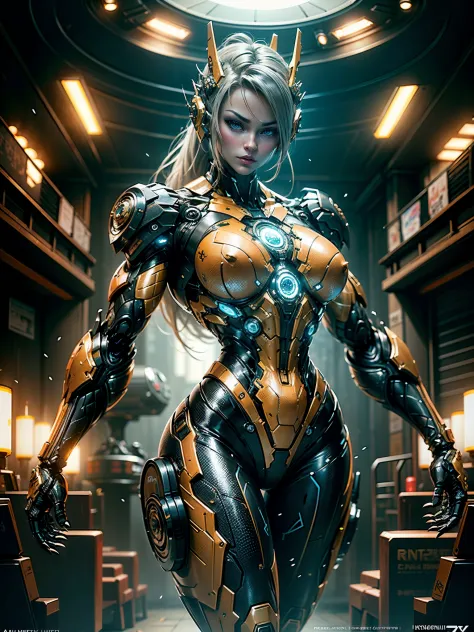 Cinematic, hyper-detailed, and insanely detailed, this artwork captures the essence of a bald hairless muscular female android girl. Beautiful color grading, enhancing the overall cinematic feel. Unreal Engine brings her anatomic cybernetic muscle suit to ...