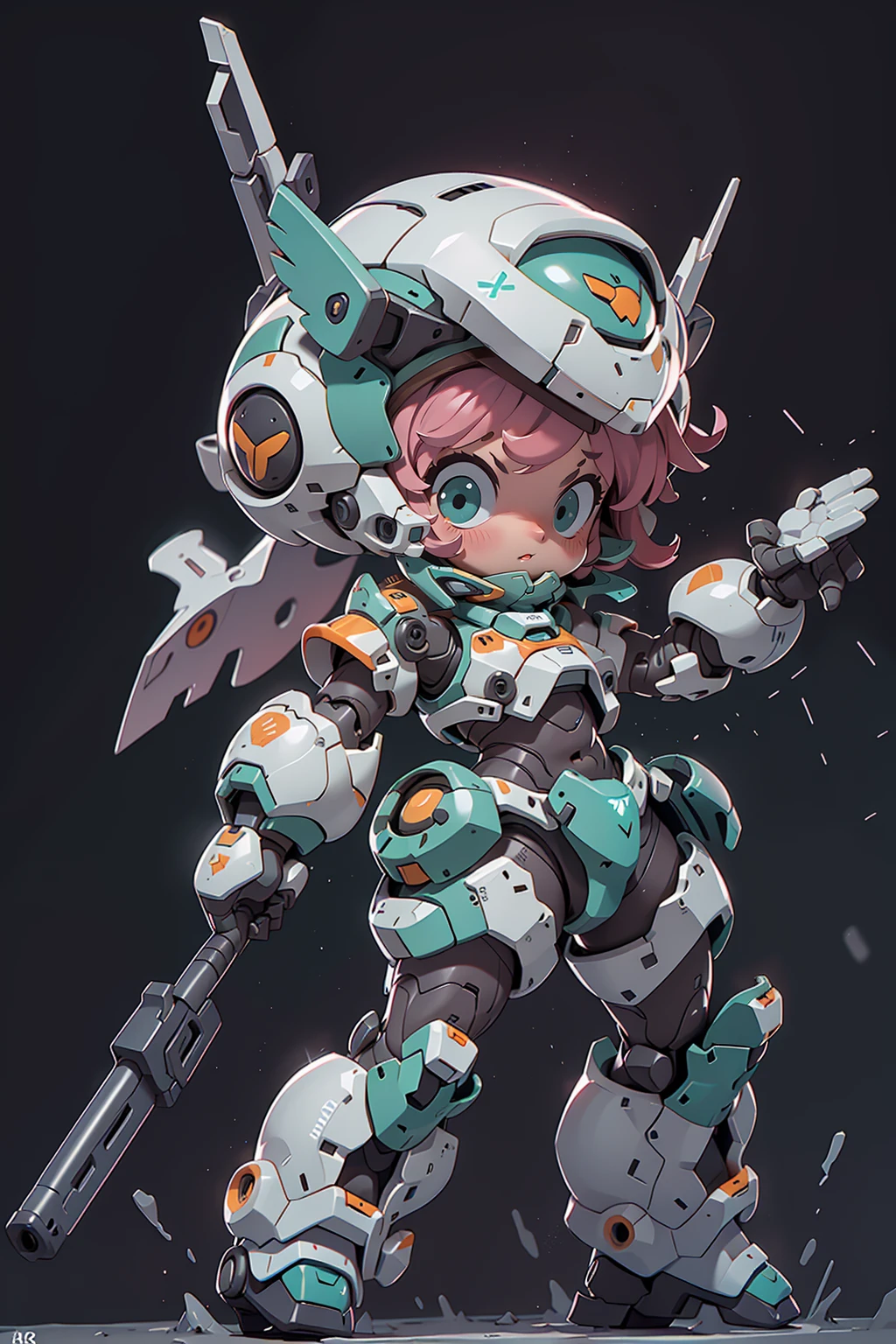 encore_solution_Mécanique,1fille,Seul,rougir,bleu_œil,propriété,fermé_Boca,debout,complet_corps,arme,rose_cheveux,chibi,propriété_arme,armedura,aqua_œil,arme,casque,pour ça_Histoire de fond,Fermé_main,propriété_arme,Mécaniquea_musée,Pouvoir_armedura,
éclairage cinématographique,Fort contraste,Haut niveau de détail,meilleure qualité,partie maîtresse,White Histoire de fond,