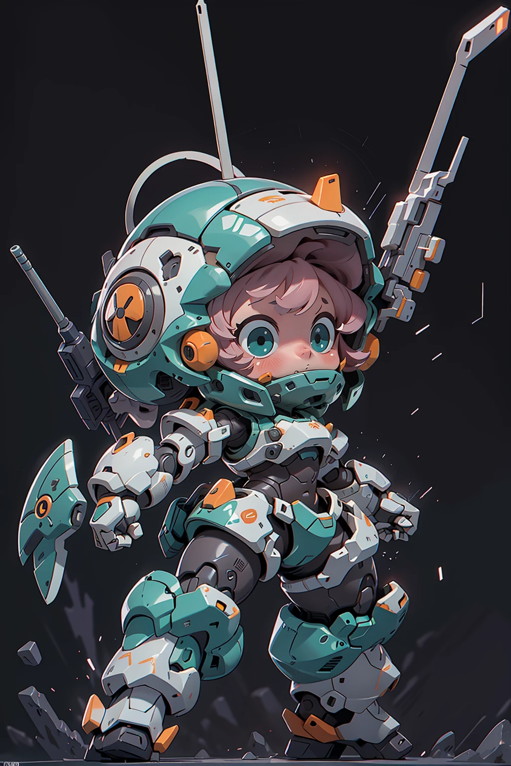 anus_fluffly_mech,1girl,standing alone,blush,cerulean_Ojo,holding,closed up_gura,Standing,Filled_cos,missiles,Pink_Hair,chibi,holding_missiles,missilesdura,aqua_Ojo,missiles,helmet,blackw_Background Story,Closed_hand,holding_missiles,mecha_musume,power_missilesdura,
Cinematic lighting,strong contrast,high level of detail,best quality,master part,White Background Story,