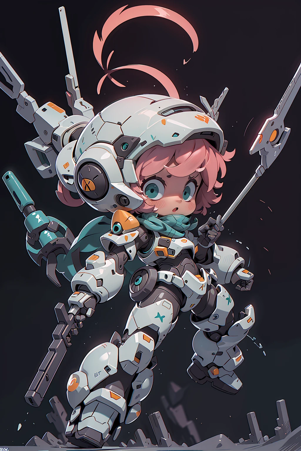 anus_fluffly_mech,1girl,standing alone,blush,cerulean_Ojo,holding,closed up_gura,Standing,Filled_cos,missiles,Pink_Hair,chibi,holding_missiles,missilesdura,aqua_Ojo,missiles,helmet,blackw_Background Story,Closed_hand,holding_missiles,mecha_musume,power_missilesdura,
Cinematic lighting,strong contrast,high level of detail,best quality,master part,White Background Story,