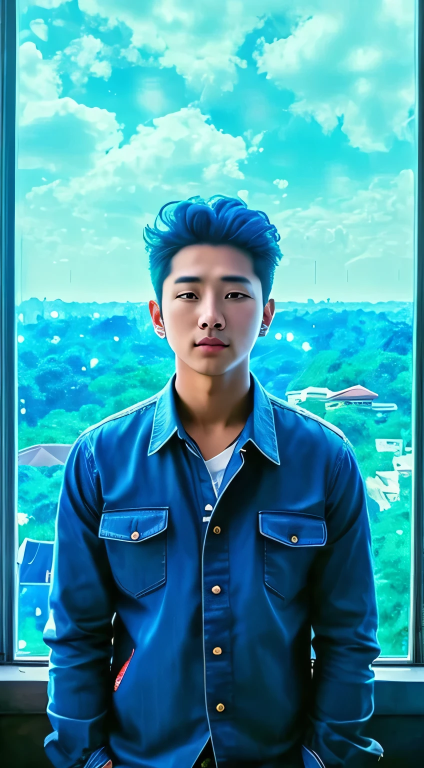 top-quality , masute piece ,boy(abstract  art:1.4),(Superb view:1.6),(A sparkling blue world:1.4),(psychedelic:1.4)There is a beautiful boy at the center of the world , A ray of light, prisma, Please wear&#39;Please wear&#39;Please wear&#39;please don&#39;t cry now, Please let me know as usual, dong&#39;dong&#39;dong&#39;don&#39;t leave this feeling behind, Break down, the rain has completely stopped, the road is dry, Only the light sways quietly, A heart that has been repeated over and over again is as fragile as glass. Our never-sleeping love has nowhere to go, tome&#39;Something like fluff floating in space, When a hot impulse blows into my chest, The flow of time and the stopping of water, Hey, With a trembling feeling,  still in a dream, never forget ,Classic blue tears overflow hot now hot If a miracle blows in this heart, I wish I could be honest like this, But the trembling feelings of the person I love are still alive. If a strong wind blows Bangladesh in this city々Colored by the beautiful sky