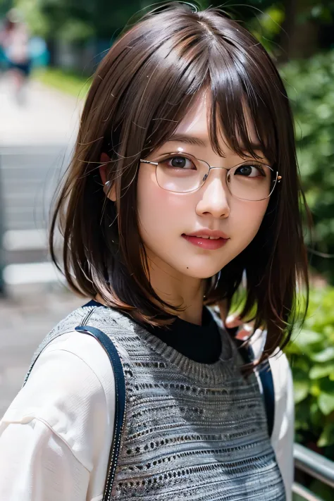 (8K、Raw photography、top-quality、​masterpiece:1.2)、(realisitic、Photorealsitic:1.37)、ultra-detailliert、超A high resolution、女の子1人、see the beholder、beautifull detailed face、A smile、Constriction、(Slim waist) :1.3)、shirt beautiful skin、Skin Texture、Floating hair、...