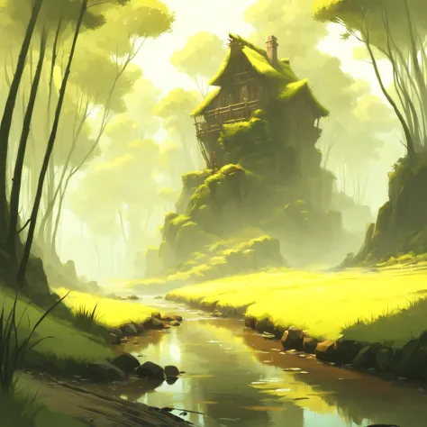 step into this peaceful land, and experience the reeds rustling in the breeze, painted by andreas rocha