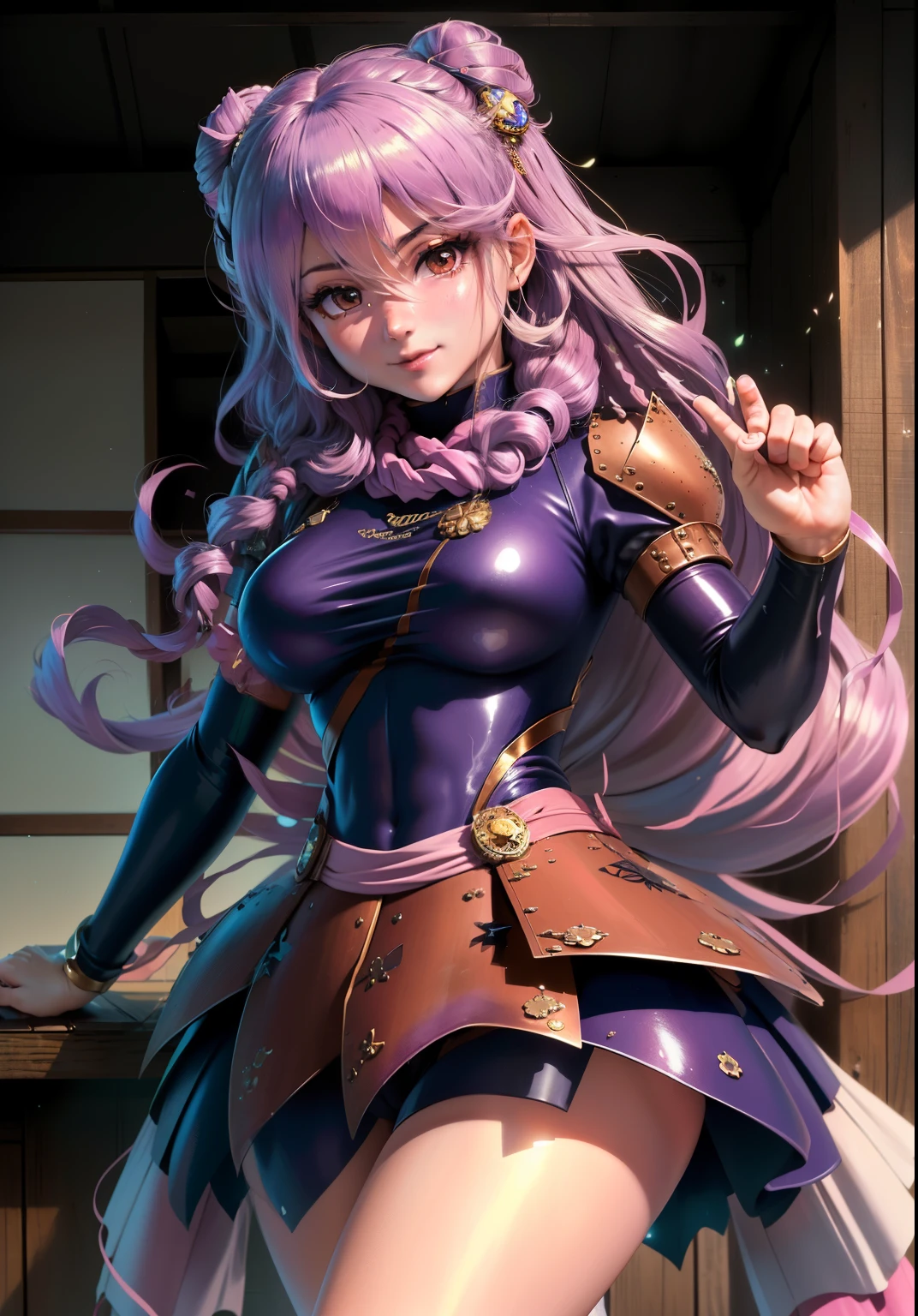 (shampoowaifu: 1), Beautiful, smile, pose casual, lilac hair,  provocative,challenging eyes, bright Eyes, chinese long suit, Red dress, riding bicycle, delivering food at home 

(realist: 1.2), (realism), (masterpiece: 1.2), (best detailed calidra), (8k, 4k, Intricate), (full body shot: 1), (85 mm), light particles, (Very detailed: 1.2), (detailed face: 1.2), (degraded), colorful and detailed lilac eyes

(Japanese Garden House)(detailed background), (Angle Dynamic: 1.2), (dynamic  pose: 1.2),