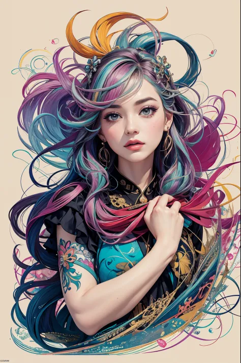 offcial art，统一 8k 壁纸，ultra - detailed，Beauty and aesthetics，tmasterpiece，best qualtiy，（zentangle，datura，Tangles，entangled），（s fr...