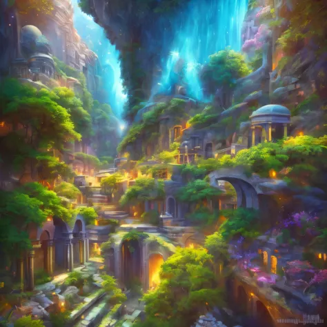 divine, finest image, 8k, RAW photo, realistic, detailed, delicate, flashy and dynamic depiction, fantasy, art of ancient civilizations, digital art, underground ruins, aerial ruins, hieroglyphs, abstract paintings, background space galaxy