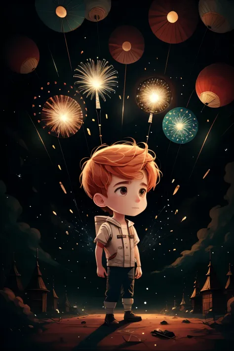 1boy,aerial fireworks, astronaut, aurora, milk way, festival,   chibi,  Fisheyes, masterpieces, top quality, best quality, official art, beautiful and aesthetic, animation, 8k raw,
