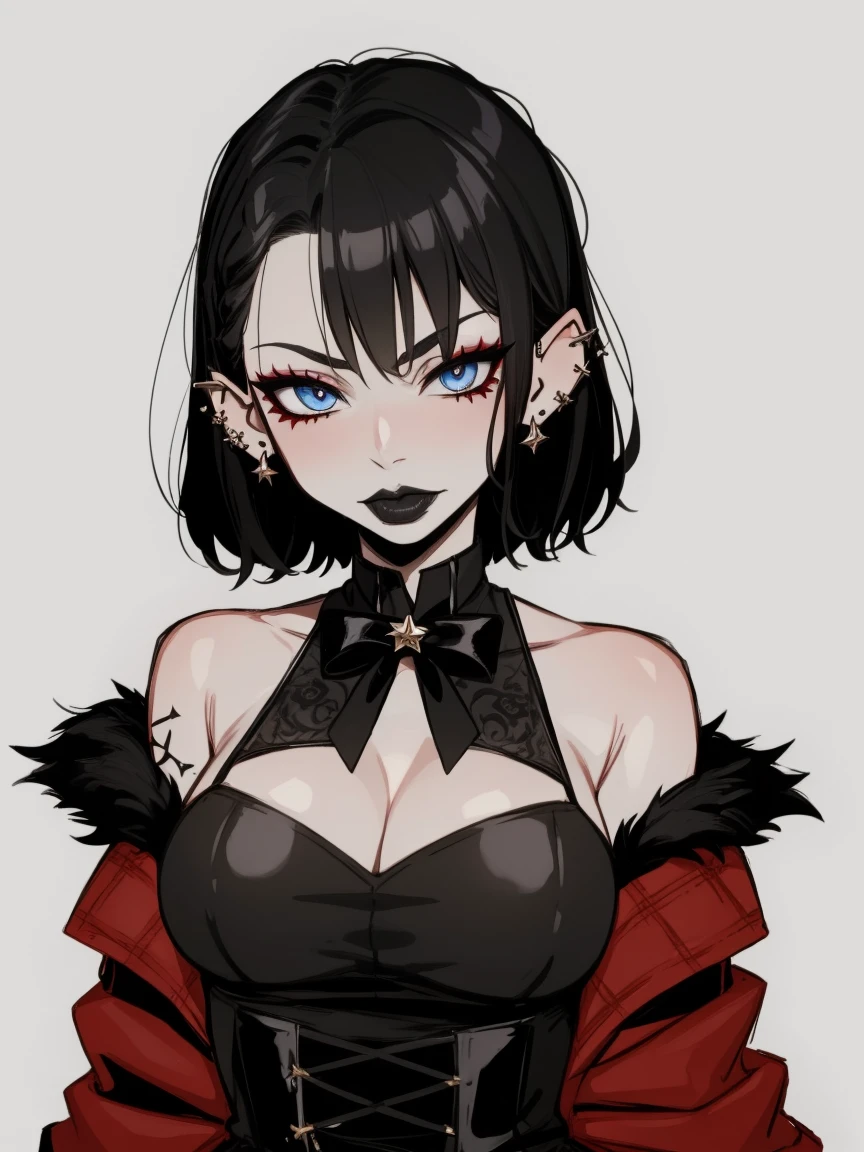 Santa goth milf, ear piercing, goth, gothic, sexy, christmas outfit -  SeaArt AI