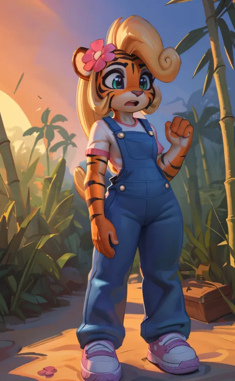 [Coco bandicoot], [Uploaded to e621.net; (Pixelsketcher), (wamudraws)], ((masterpiece)), ((HD)), ((solo portrait)), ((full body)), ((front view)), ((feet visible)), ((furry; anthro)), ((detailed fur)), ((detailed shading)), ((beautiful render art)), ((intr...
