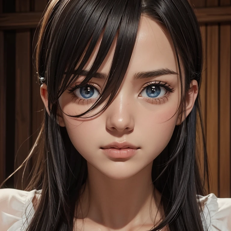 {Masterpiece},{The best quality},{1girl}, beautiful, amazing, Beautiful detailed eyes, black eyes, short hair, black hair,Detail it up,depth of field,Extremely detailed CG,Original text in, extremely detailed wallpaper,Upper part of the body, looking at the viewer