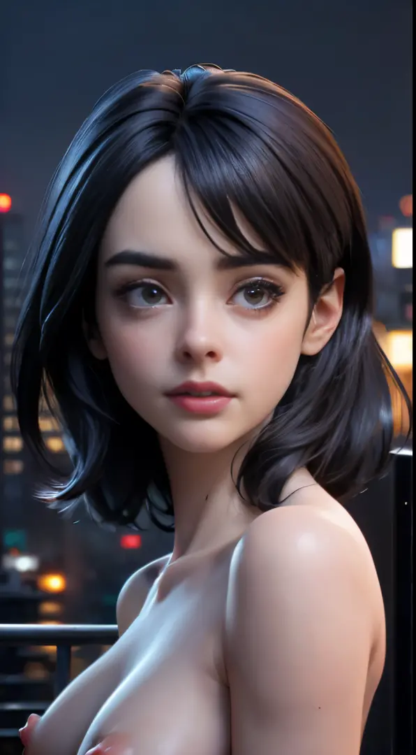 photo of Krysten Ritter, RAW, beautiful woman, ((portrait)), ((detailed face:1.2)), ((detailed facial feature, detailed skin, clear skin), (perfect proportioned body), ((nsfw:1.5)) (high detailed city environment, apartment balcony), (realistic photo, best...