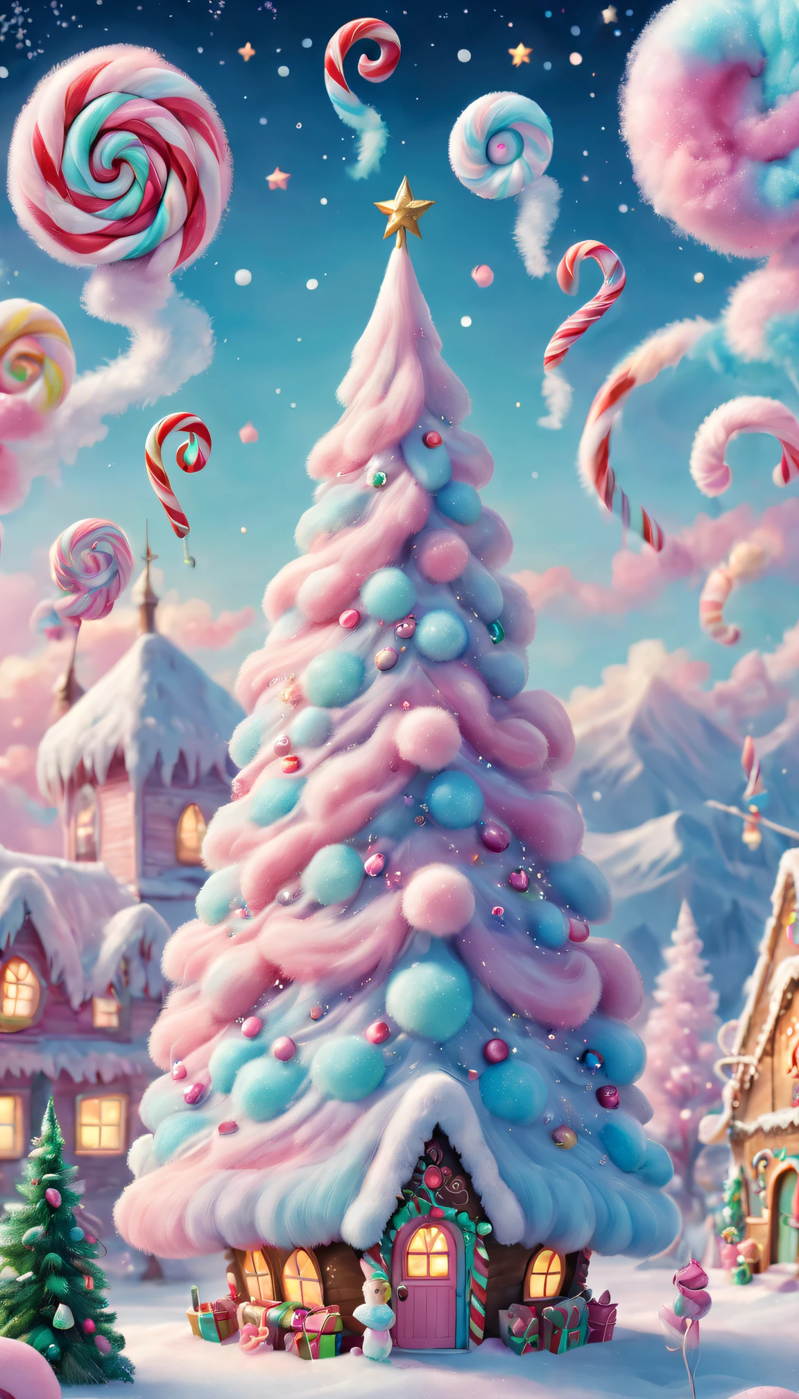 (Best quality at best, A high resolution), Marshmallow Christmas Tree ...