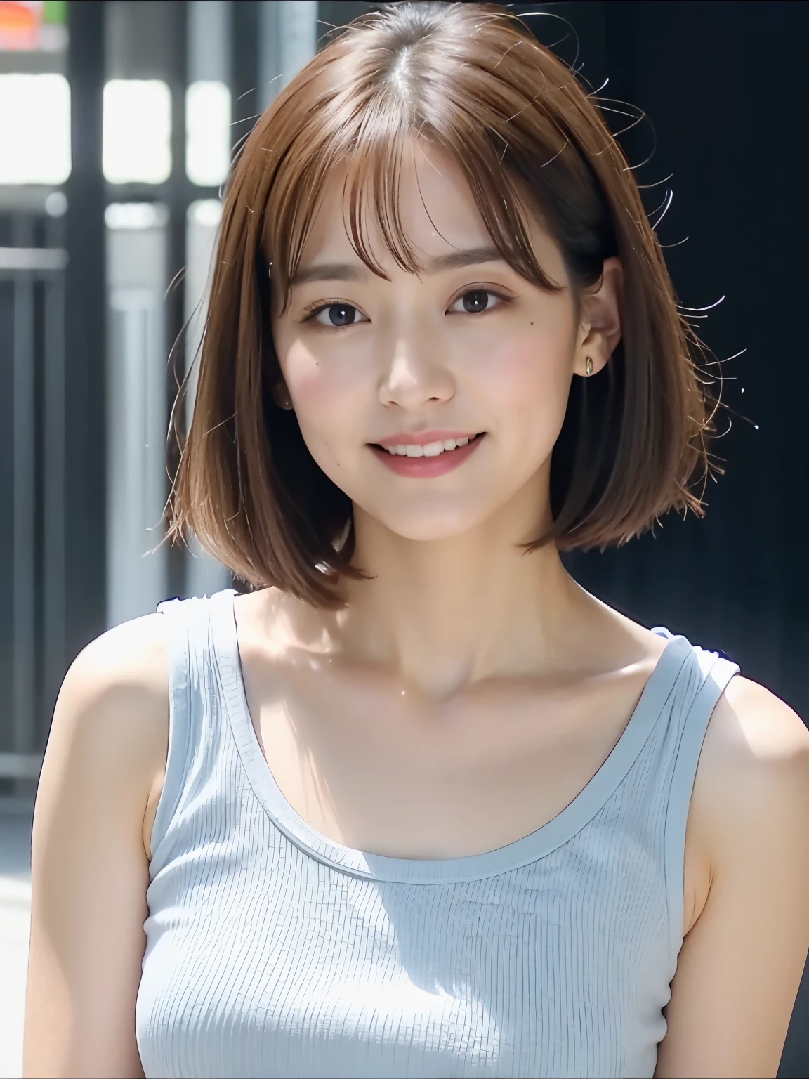 我想看这个人说话的视频。「你好呀」让我说一下。美丽的日本女演员、27岁、短发