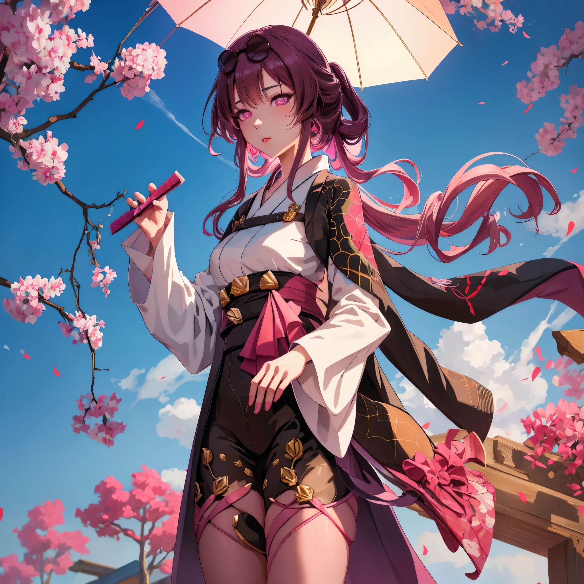 kafka in kimono outfit holding a comb and a hair brush, in a kimono, in kimono, cute anime waifu in a nice dress, flat anime style shading, flowing hair and long robes, in an anime style, retro anime girl, wearing kimono, at pixiv, pixiv style, anime girl with long hair, pale and coloured kimono