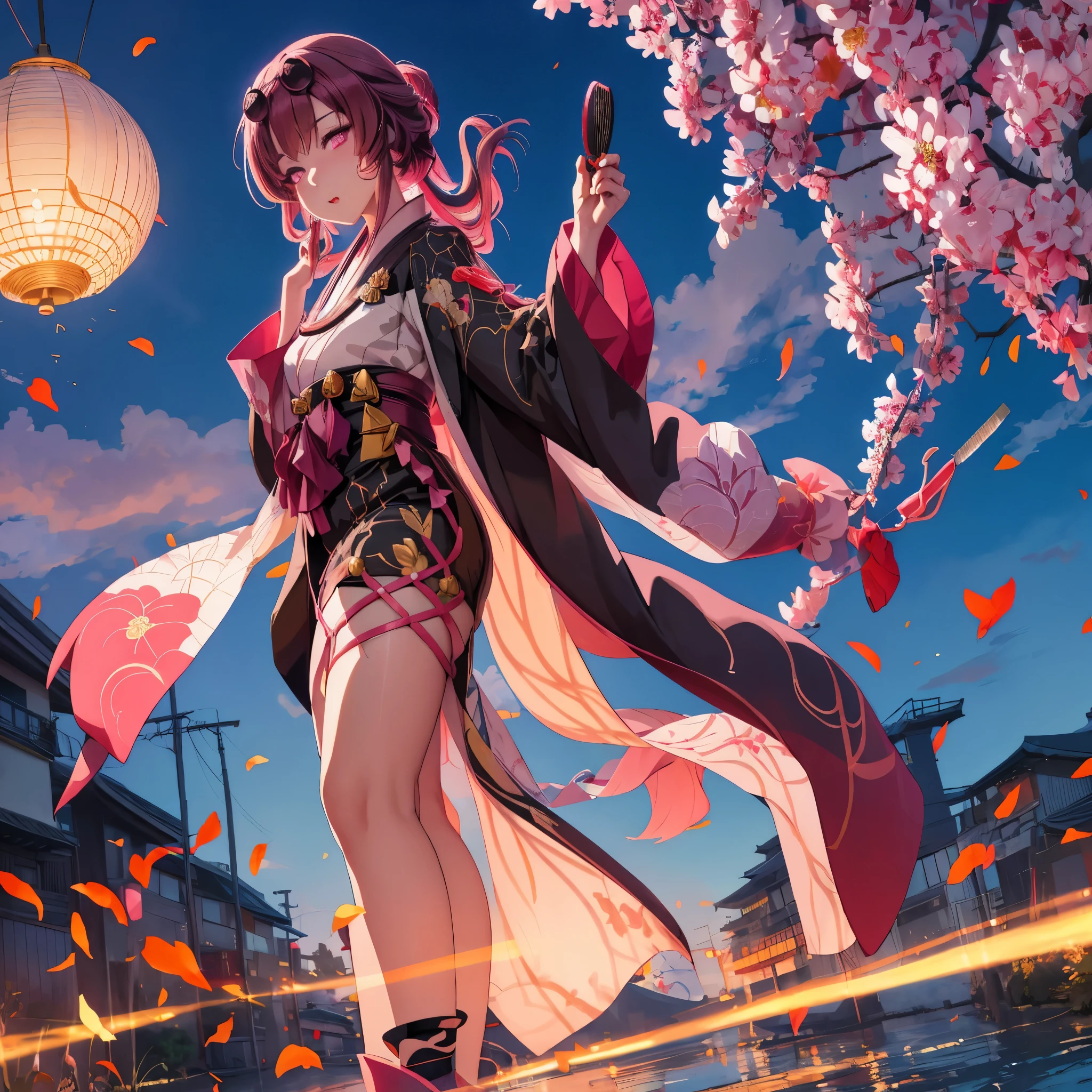 Kafka con un kimono, sosteniendo un peine y un cepillo para el cabello, in a kimono, in kimono, Lindo anime waifu con un bonito vestido., sombreado plano estilo anime, cabello suelto y túnicas largas, en un estilo anime, retro anime girl, Usando kimono, en pixiv, estilo pixiv, Chica anime con pelo largo., kimono pálido y coloreado