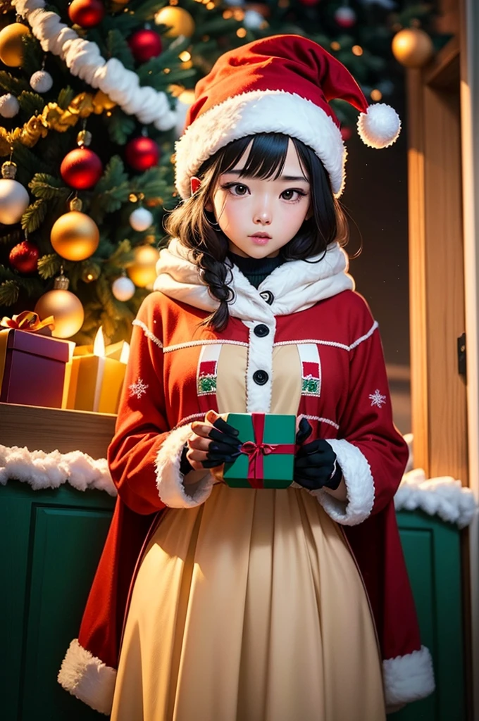 クリスマスステッカー, 1人の女の子, クリスマス帽子, イ・ジェ, 強化する, 複雑な, (傑作, 代表作, 公式アート, プロ, ユニティ 8k 壁紙:1.3)