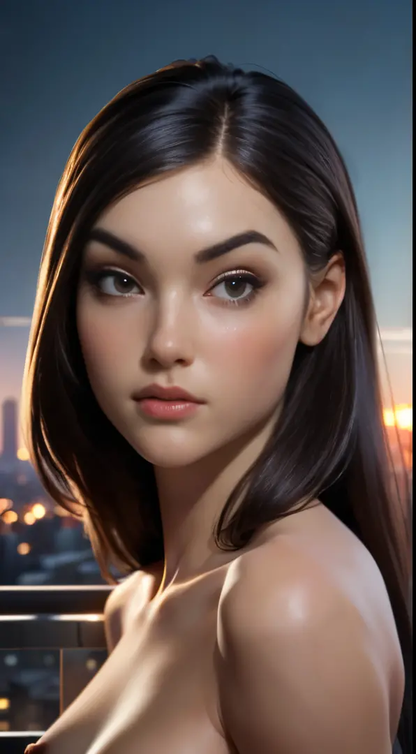 photo of Sasha Grey, RAW, beautiful woman, ((portrait)), ((detailed face:1.2)), ((detailed facial feature, detailed skin, clear skin), (perfect proportioned body), ((nsfw:1.5), ) (high detailed city environment, apartment balcony), (realistic photo, best q...