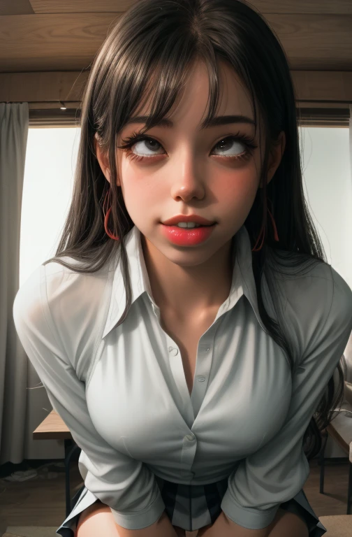 (전체 그림:1.1), (1 girl as yukino yukinoshita:1.5), 고등어, 홀로, 큰 가슴, 허리까지 긴 검은 머리, (트윈테일:0.5), (플리츠 스쿨 미니스커트:1.5), (검은 색 허벅지 높이 양말:1.2), (느슨한 빨간 리본:1.2), (뒤집힌 스커트:1.5), (단추가 풀린 흰색 셔츠:1.4), (아헤가오:1.5), 녹색 눈, (눈을 굴리다:1.5), (찢어진 옷:1.5), 벌거벗은 가슴, 다리를 벌리다, (쪼그리고 앉는:1.1), 다리를 활짝 벌려