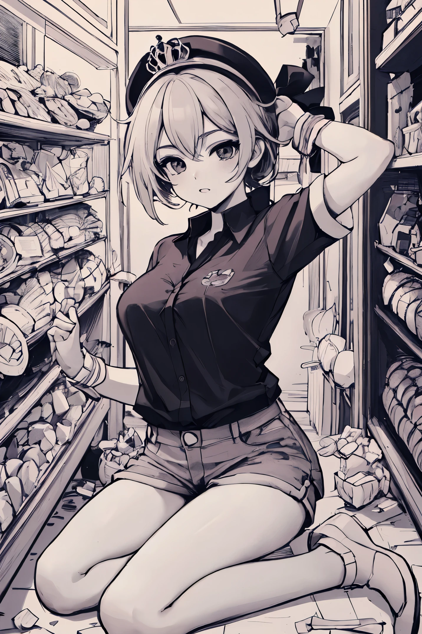 fofo (Chibi) princess in rainbow candy store, Highly detailed high contrast HD masterpiece of the best quality in high resolution