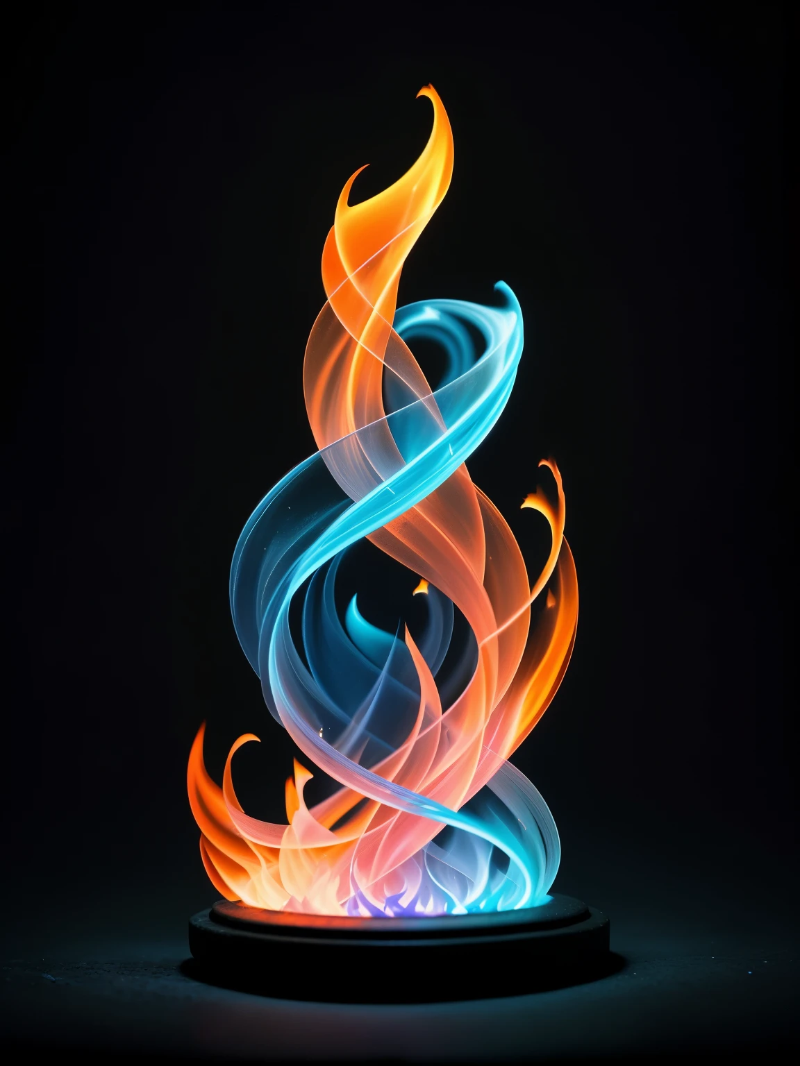 A Close Up Of A Fire With A Black Background - Seaart Ai