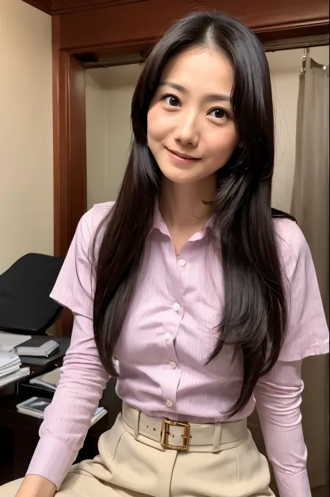 (High reality photograph, high resolusion, detailed face, detailed eyes) Skinny Japanese lady, 30 years old, cute face, various face expression, various hair style, skinny figure, medium breasts, very thin waist, in a japanese room, wearing tight shirt and...