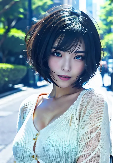 huge tit　knit　short-haired　Beautie