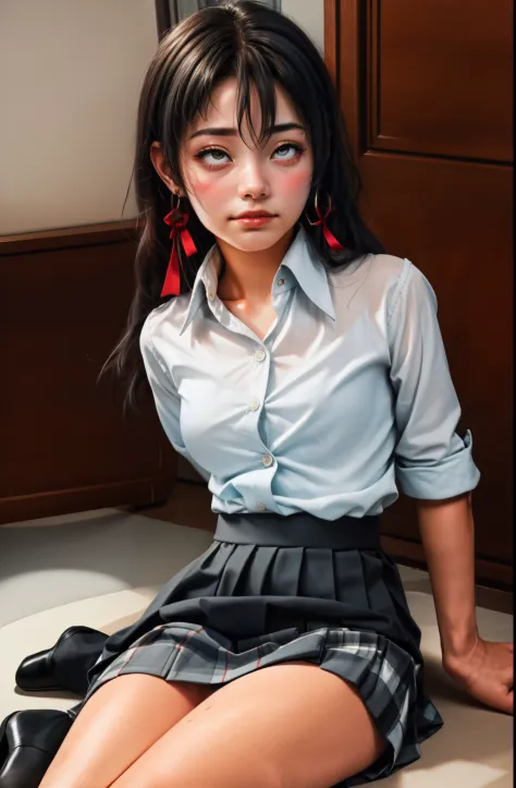 (full figure:1.1), (1 girl as yukino yukinoshita:1.5), highres, solo, big breasts, waist long black hair, (twintails:0.5), (plea...