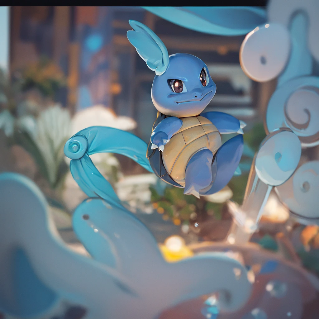 centered, award winning photo, (looking at viewer:1.2), |  Wartortle_Pokemon, |underwater, bubbleokeh, depth of field, cinematic composition, |