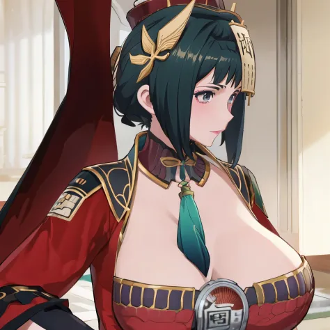 a woman with big breasts in castle china