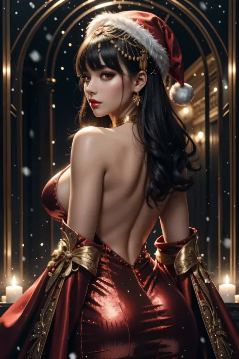 Beautiful black hair,short-cut,Aligned bangs,bright red lips,Red Eyes,de pele branca,Gothic dresses,An ultra-high picture quality,ultra-quality,​masterpiece,Digital SLR,Photorealsitic,Detailed details,Vivid details,Depicted in detail,Detailed face,Detailed...