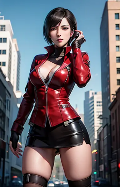 Ada Wong apontando arma para Mikasa Ackerman, spy outfit. Ada wong vs Mikasa