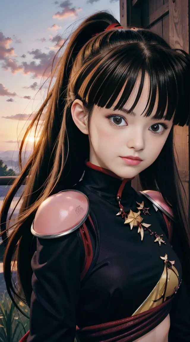 sango, 1girll, (full bodyesbian) shot, photorealistic, (hyperrealistic:1.2), perfect eyes, perfect face, perfect lighting, outdo...