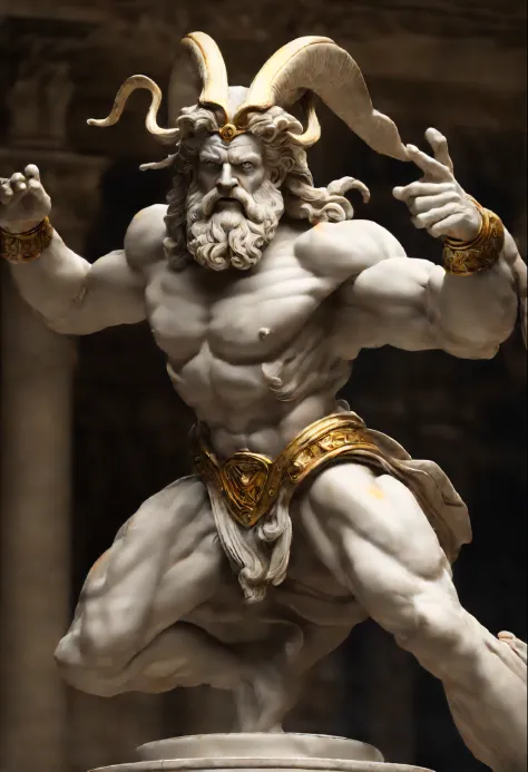 Zeus god of all gods greek  as alien, dynamic action poses