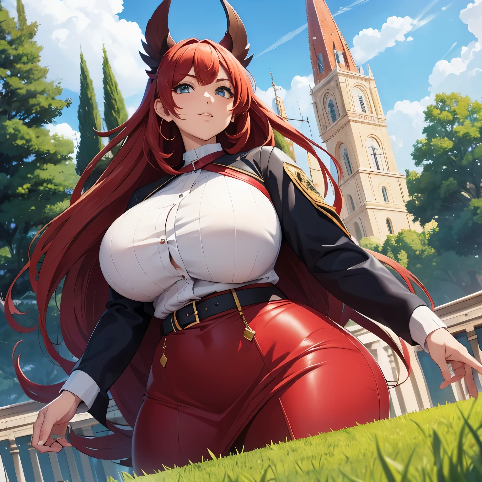 Bild einer riesigen Frau im Anime-Stil
