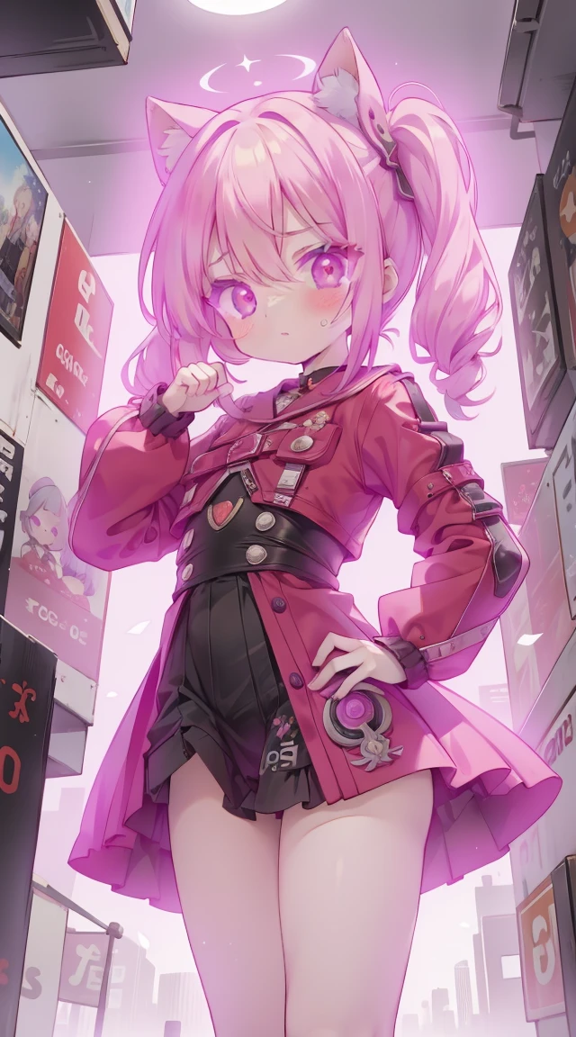 NSFW,a female cyborg,arranged posing,doujin,elegant,,to hide,Pink pubic hair,glamour,pink heart tone,psychedelic costume,armored,A Cyberpunk dystopian girl,fantasic dystopia,dystopian scape,Blade runner,Ghost in the Shell,photorealistic,Colorful psychedelic tom,posing,armed,Weapons,Weapons,master part,detailed,8k,dramatic,cinemactic,dystopia