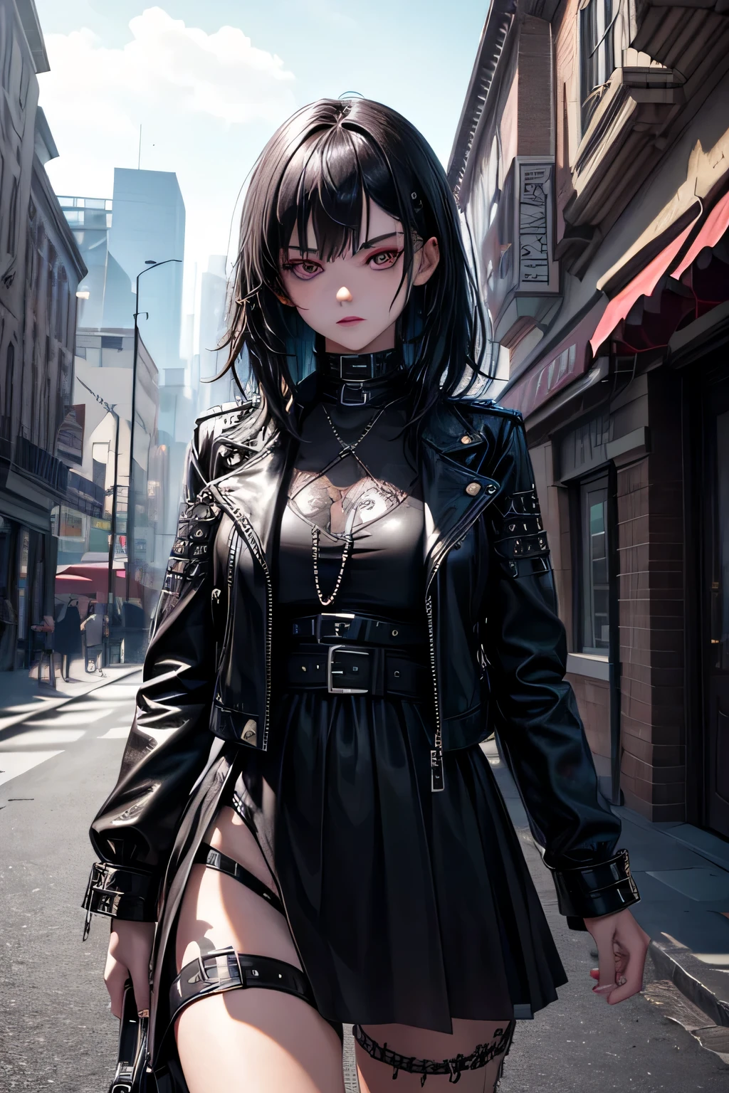 1girl, young girl, goth loli, - SeaArt AI