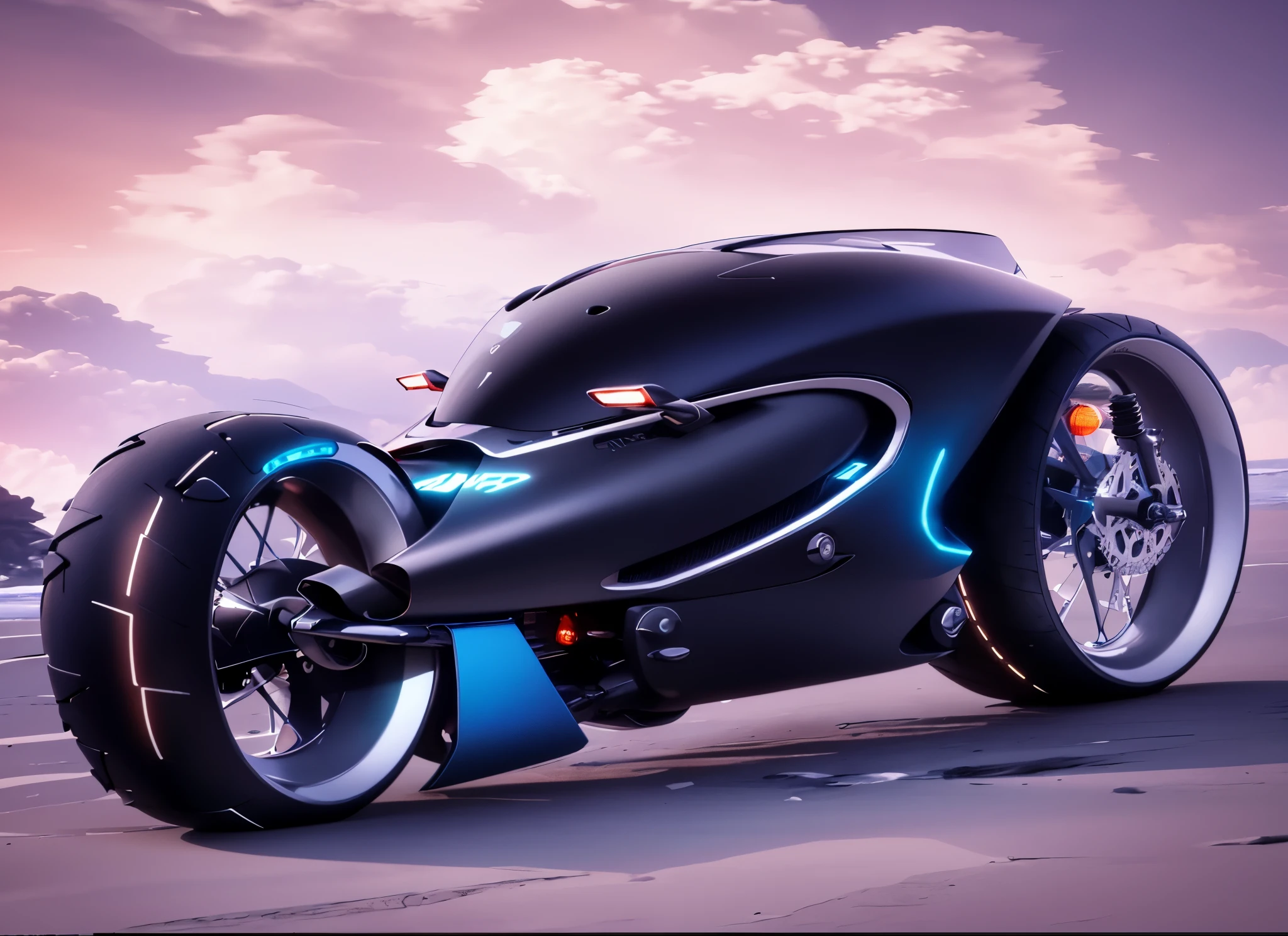 there is a motorcycle that is sitting on the sand by the water, futuristic motorcycle, futuristic suzuki, cycle render, riding a futuristic motorcycle, cycles 3 d render, motorcycle concept art, cycles4d render, sitting on cyberpunk motorbike, daniel maidman octane rendering, super rendered in octane render, cycles render, cycles render 4k, akira motorcycle, motorcycle