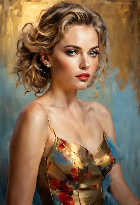 portrait of a beautiful young woman in the style of Philippe de Laszlo, by Michael Garmash, girl in a ball gown, Fine strokes, o...