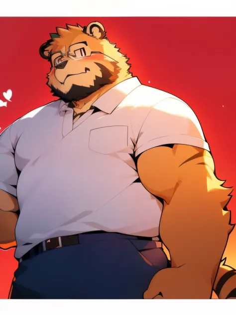 4 panels comic, jinpei and kosutora, furry, anthro, 2boy bear and tiger, gag comics, 2boy, in the office, a anime of a boys manga, country of muslims, color manga, manga color, color manga, color manga panel, background, Comic storyboard:1.8, Comic strip, ...