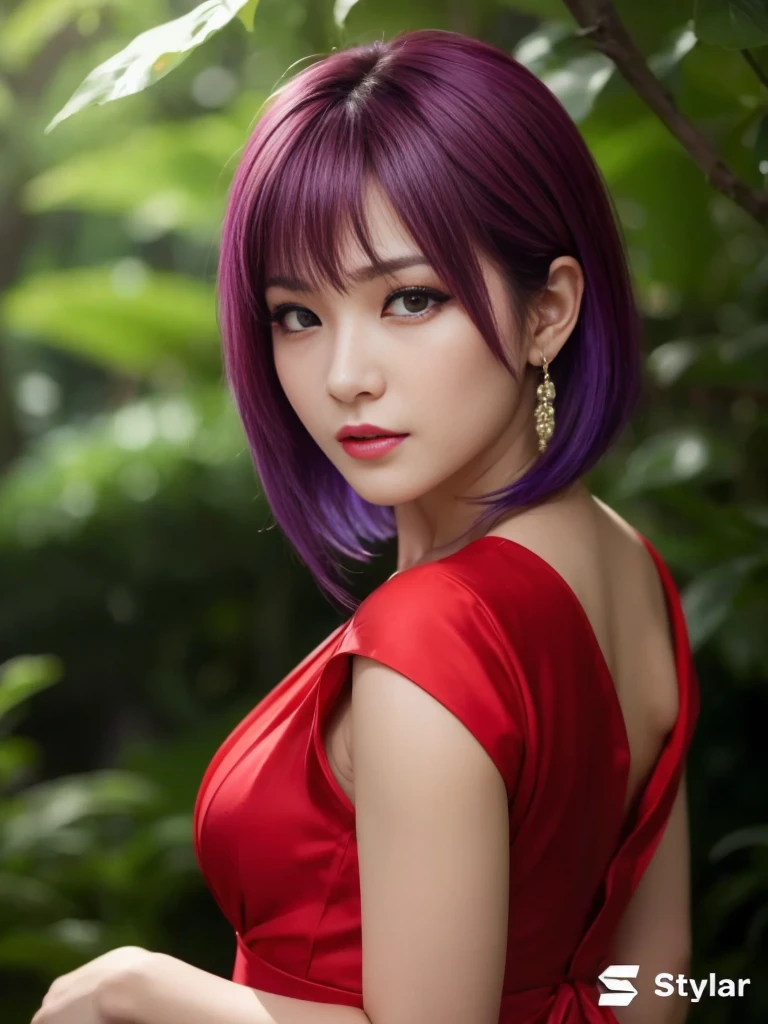 "AYANE" (best quality,ultra-detalhado,Realistic:1.37), retrato, Detailed eyes and facial features, textura de pele delicada e suave, Corpo Perfeito, textura ultra realista, maquiagem perfeita, maquiagem vermelha nos olhos, batom vermelho,  expression serious, cores vivas, maquiagem vermelha em volta dos olhos, cores vivas, olhos vermelhos, maquiagem vermelha nos olhos