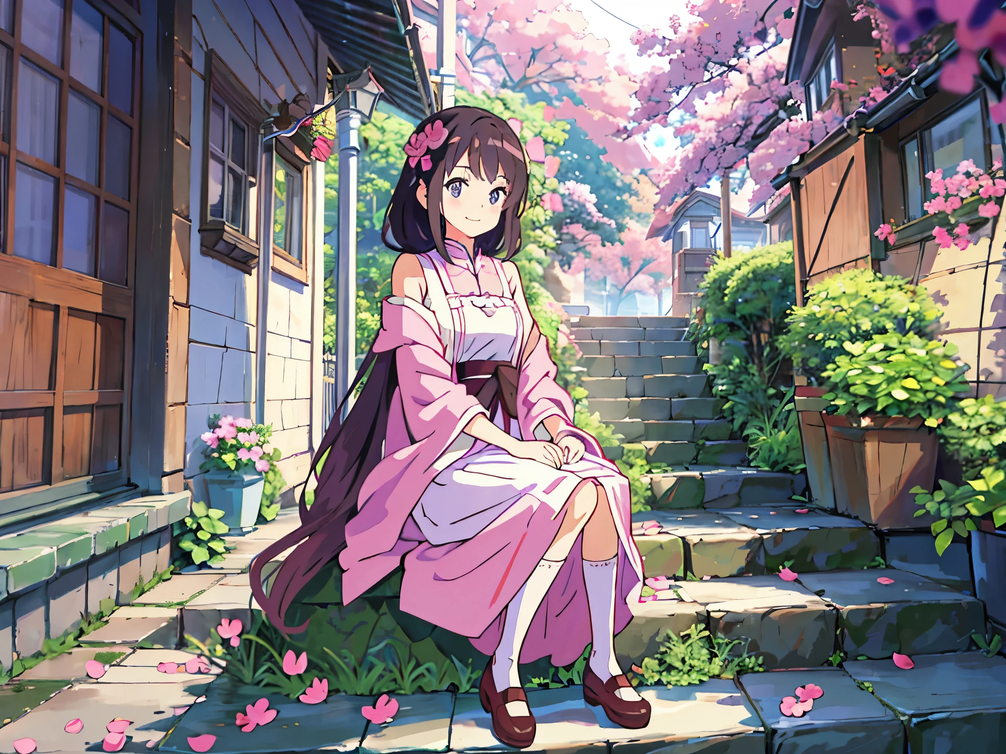 Free Vectors | Anime background of flower garden